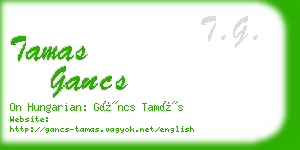 tamas gancs business card